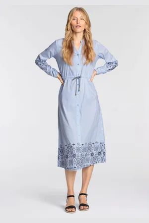 DELMAO Blousejurk met print in anglaise-stijl