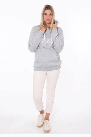 Zwillingsherz Hoodie met "amore"-inscriptie en hartjes op de rug