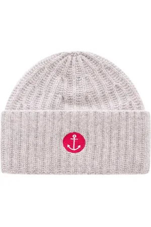 Zwillingsherz Beanie met anker borduursel (set)