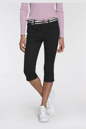 KangaROOS Capri jeans Capri-jeans met riem Skinny fit, met split, normale taille (set, Met een afneembare riem)