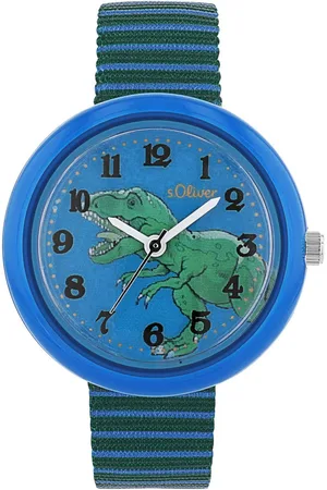 QS by s.Oliver Kwartshorloge Polshorloge, kinder, jongenshorloge, dinosaurus, cadeau-idee
