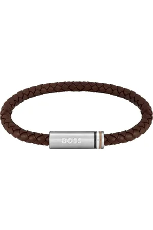 HUGO BOSS Leren armband ARES SINGLE, 1580623, 1580624