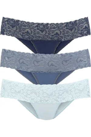 vivance collection Brazilian slip van elastische katoen met florale kant (3 stuks)