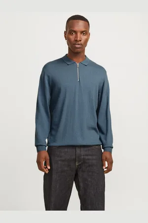 JACK & JONES Trui met polokraag JJEEMIL KNIT POLO HALF ZIP LS NOOS