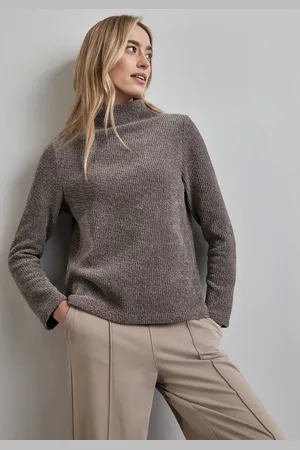 Street one Shirt met lange mouwen met gemetalliseerde vezels
