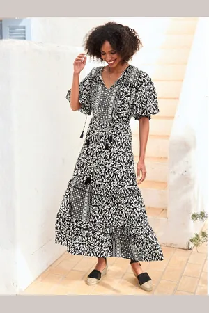Heine Maxi-jurk Gedessineerde jurk