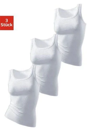 H.I.S Tanktop Zonder zijnaden van zachte ribkwaliteit van katoen (Set van 3)
