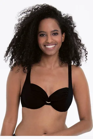 Rosa Faia Beugelbandeau bikinitop Hermine met mooie plooien en ring aan de voorkant