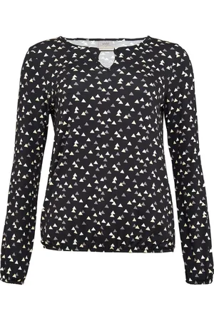 Seidel Moden Shirt met lange mouwen met grafisch patroon en detail aan de halslijn, made in germany