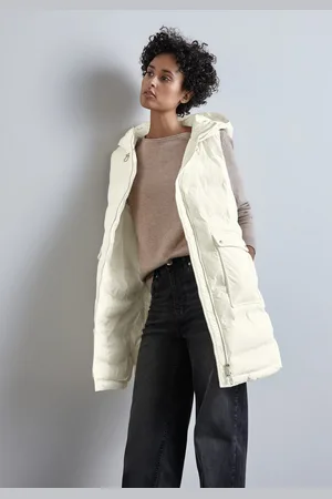 Street one Lang gilet gestept en met capuchon