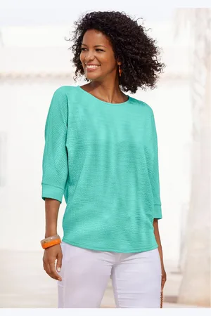 vivance collection Shirt met 3/4-mouwen Van kreukvrije crêpe-kwaliteit gemaakt van strijkvrije crêpe stof
