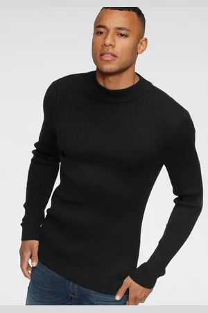 Bruno Banani Trui met staande kraag in ribbrei-look