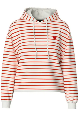 Pieces® Hoodie PCCHILLI LS HOODIE STRIPES EMB NOOS BC