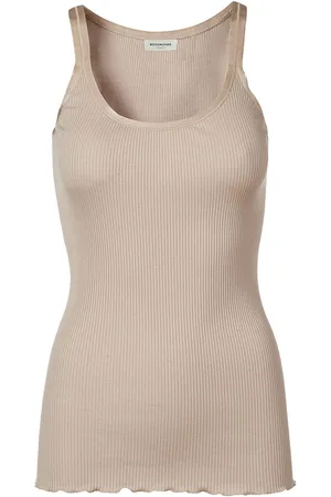 Rosemunde Shirt voor eronder Babette Silk Top edel satijnen band aan de ronde hals