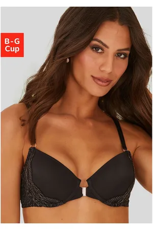Lascana Bh met halterbandjes met voorklep en kant in een glanzend bronzen tint