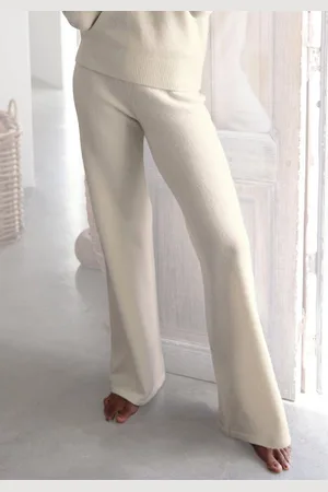 Lascana Tricotbroek -Loungebroek met ribboorden, loungewear