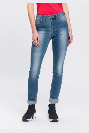ARIZONA Slim fit jeans Shaping strakke pasvorm, skinny jeans, used-look-wassing, hoge taille