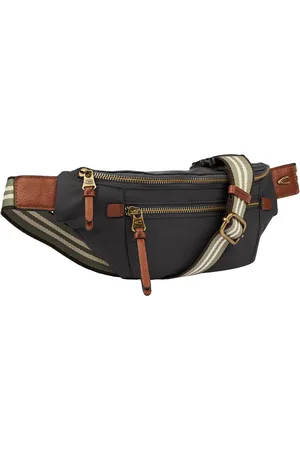 Camel Active Buiktasje Bari van hoogwaardig mat nylon met gestreept geweven band