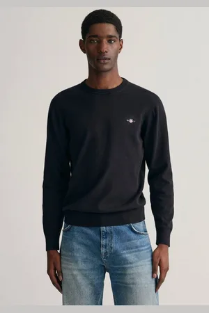 GANT Trui met ronde hals CLASSIC COTTON C-NECK Premium breipullover van zachte 100% katoen, overgangspullover