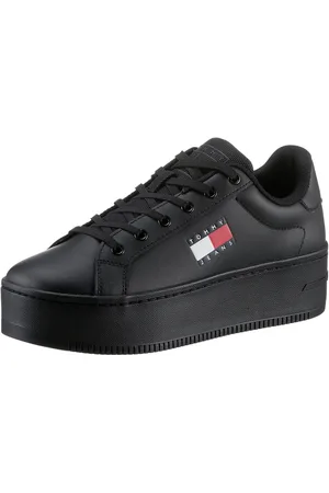 Tommy Hilfiger Plateausneakers TJW FLATFORM ESS vrijetijdsschoen, lage schoen, veterschoen met gepolsterde schacht