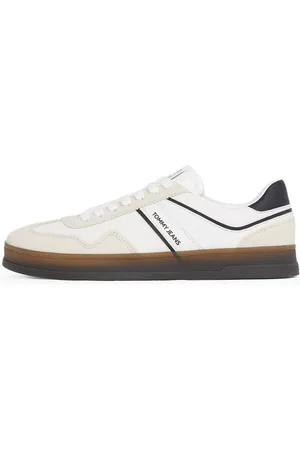 Tommy Hilfiger Plateausneakers THE GREENWICH LEATHER vrijetijdsschoen, lage schoen, veterschoen met contrast bies