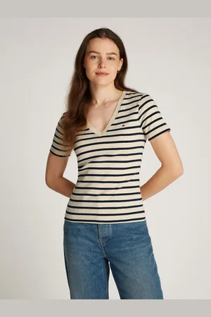 Tommy Hilfiger T-shirt SLIM CODY V-NK SS met geborduurd logo