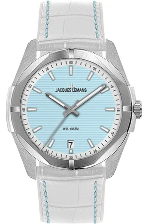 Jacques Lemans Kwartshorloge Monte Carlo Polshorloge, dameshorloge, datum, luminescerende wijzers, leren armband