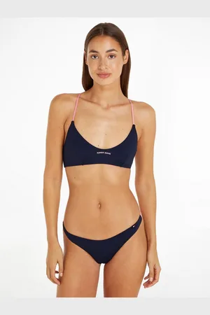 Tommy Hilfiger Bikinibroekje HI LEG CHEEKY BIKINI in colorblocking voor en achter, tommy hilfiger logo-vlag