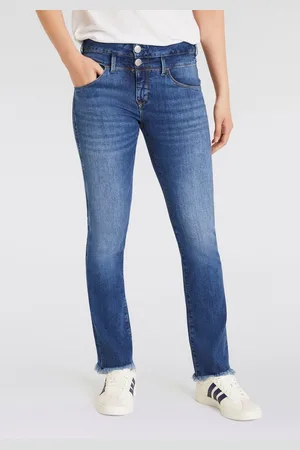 Herrlicher Bootcut Jeans Baby Cropped Org Dnm in cropped lengte met onafgewerkte zoom