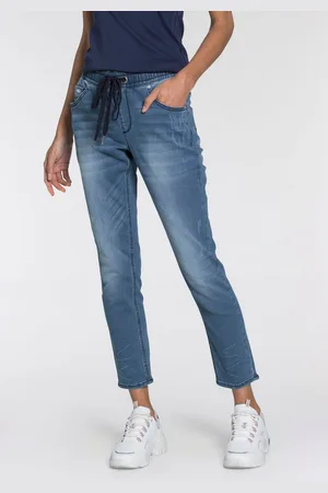 KangaROOS Jogpants 7/8 JOGG-DENIM wijde broekspijp, met used-wassing, hoge taille, 7/8-lengte