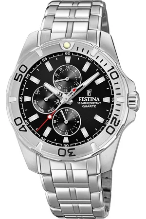 Festina Multifunctioneel horloge F20445/1 Horloge, quartz, herenhorloge, roestvrijstalen band, tot 10 bar waterdicht.