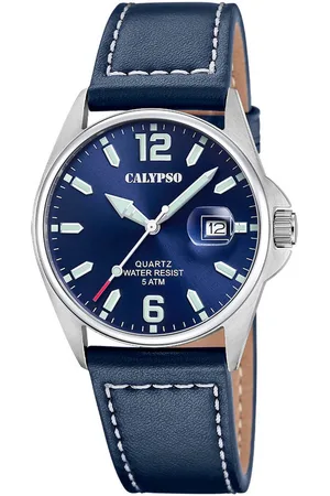 Calypso Kwartshorloge Basic Horloge, herenhorloge, leren band, analoog, dag