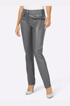 CRÉATION L Imitatieleren broek