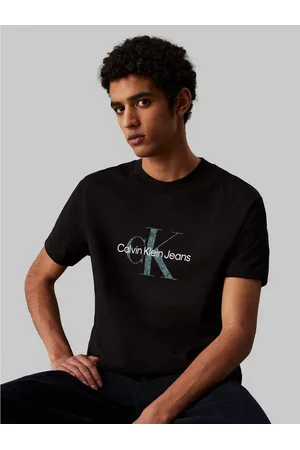 Calvin Klein Shirt met ronde hals TEXTURED MONOLOGO TEE