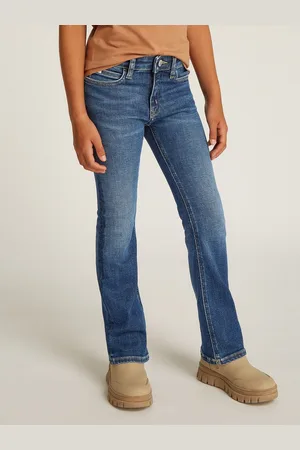 Calvin Klein Bootcut jeans MR FLARE DARK BLUE VISUAL DENIM voor kinderen tot 16 jaar met logopatch