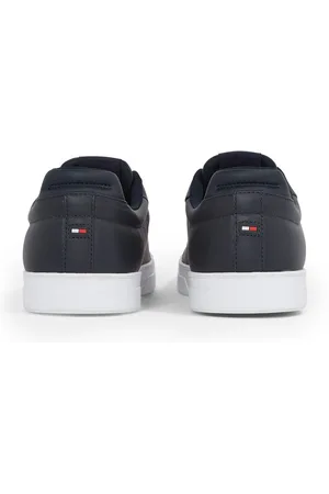 Tommy Hilfiger Plateausneakers ICON COURT LTH FLAG ESS vrijetijdsschoen, lage schoen, veterschoen met kleine logovlag