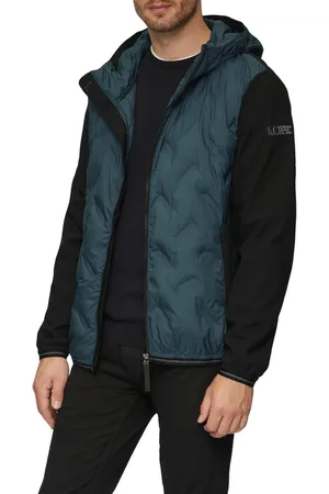 QS by s.Oliver Gewatteerde jas met softshell-mouwen en capuchon