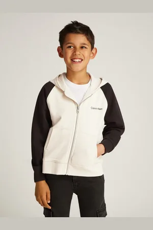 Calvin Klein Sweatvest COLOR BLOCK ZIP-THROUGH voor kinderen tot 16 jaar met logo-opdruk