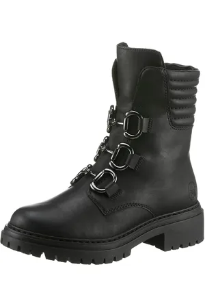 Rieker Winterlaarsjes winterlaarzen, bikerboots, hakken, met gewatteerde schaprand