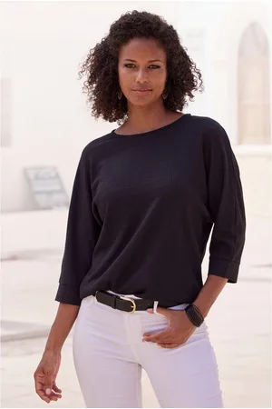 vivance collection Shirt met 3/4-mouwen Van kreukvrije crêpe-kwaliteit gemaakt van strijkvrije crêpe stof