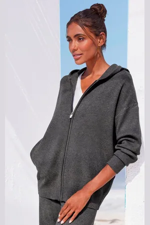 ELBSAND Vest -lounge jas van hoogwaardige brei en geborduurd logo, loungewear