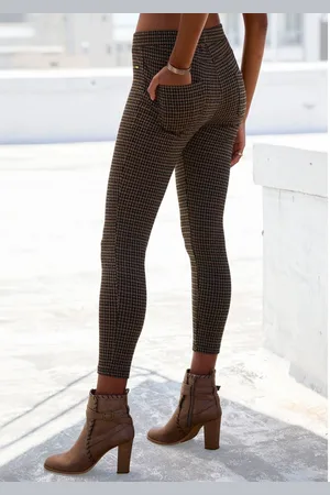 Lascana Legging met glinsterend houndstooth patroon