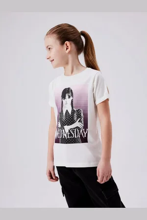 NAME IT Shirt met korte mouwen NKFJAX WEDNESDAY SS TOP BOX NOOS SKY