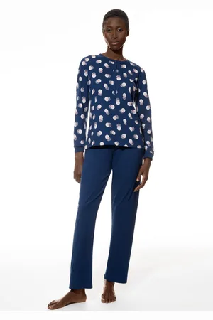 Mey Pyjama SCRIBBLED DOTS Ronde hals met knoopsluiting (2-delig)