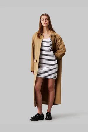 Calvin Klein Jurk met spaghettibandjes WOVEN LABEL RIB TANK DRESS