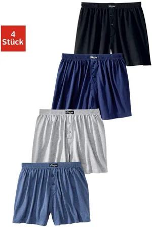 le jogger ® Wijde boxershort in prettig zachte katoenkwaliteit (set, 4 stuks)
