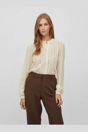 VILA Shirt VICHIKKA LACE L/S SHIRT- NOOS