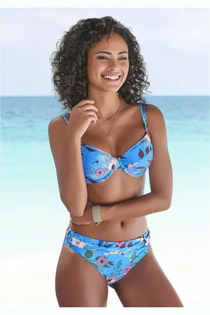 QS by s.Oliver Bikinibroekje Maya met gebloemd design en omslagband