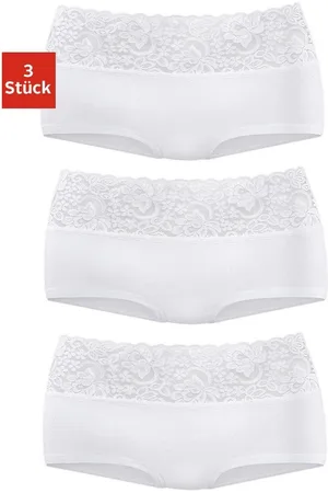 vivance collection Hipster van elastische katoen met florale kant (3 stuks)