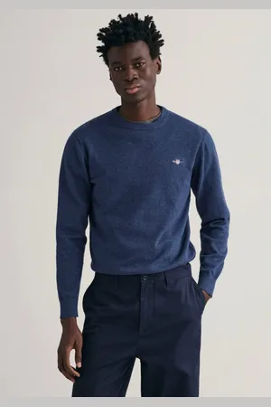 GANT Trui met ronde hals CLASSIC COTTON C-NECK Premium breipullover van zachte 100% katoen, overgangspullover
